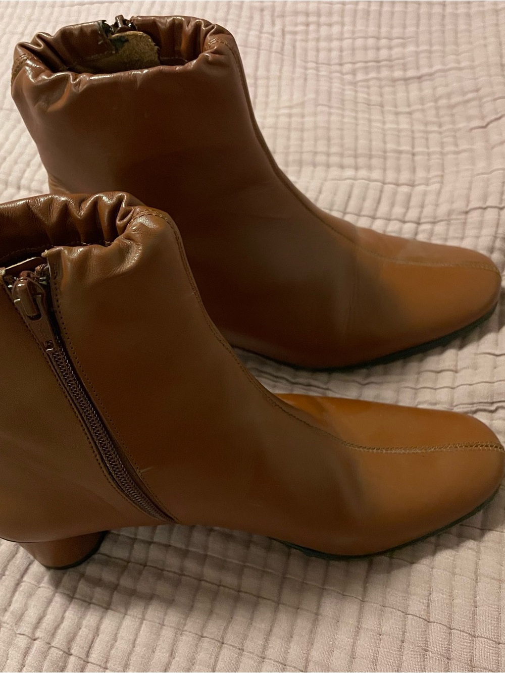 Anne Thomas Women's Jeanne Leather Ankle Booties with Block Heel 39 8.5 - Picture 4 of 9